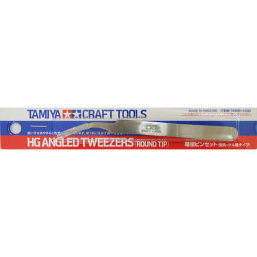 Tamiya 74108 HG Angled Tweezers Round Tip